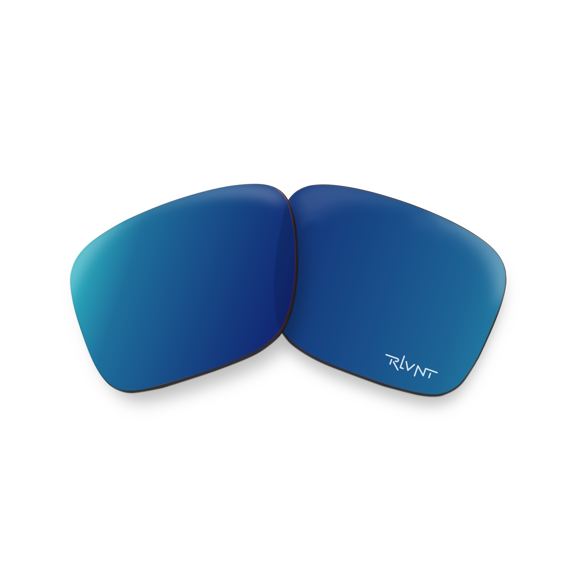 RLVNT blue mirror lens sunglasses close up